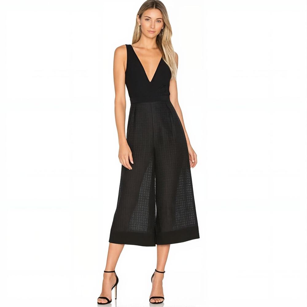 NWT Revolve Finders Keepers Go Now Black Cut Out Palazzo Jumpsuit M